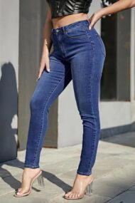 Elastic High Rise Skinny Jeans - Image 6