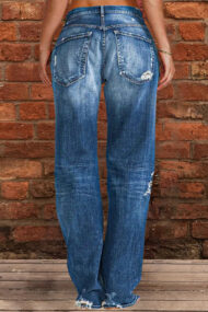 Ripped Low Waist Straight Leg Jeans(Buy 2 Free Shipping) - Image 3