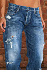 Ripped Low Waist Straight Leg Jeans(Buy 2 Free Shipping) - Image 5