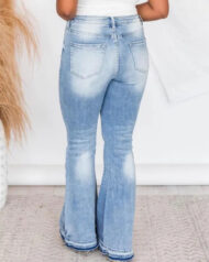 90s Vintage Button Up High Waist Flare Jeans - Image 6