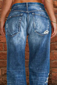 Ripped Low Waist Straight Leg Jeans(Buy 2 Free Shipping) - Image 6