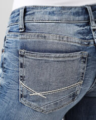 90s Vintage Embroidery Pocket Low Waist Jeans - Image 4
