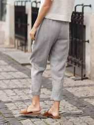 Linen-cotton Women's Large Size Loose Pants - Image 9
