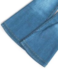 Ladies Flared High Waist Denim Button Stretch Trousers - Image 19