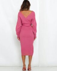 Women's Wrap V Neck Slit Sweater Dresses (Buy 2 Free Shipping) - Image 16