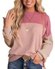 Women's Crewneck Color Block Ribbed Tops (Buy 2 Free Shipping) - Image 7
