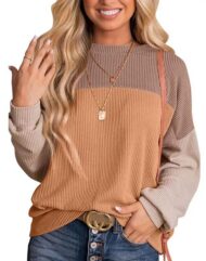 Women's Crewneck Color Block Ribbed Tops (Buy 2 Free Shipping) - Image 10